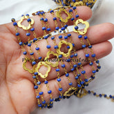 Natural Lapis Lazuli Faceted Rondelle Hydro Chains, Gold Plated Rosary Chain With Charms, Lapis Chain – SELLING BY FOOT
